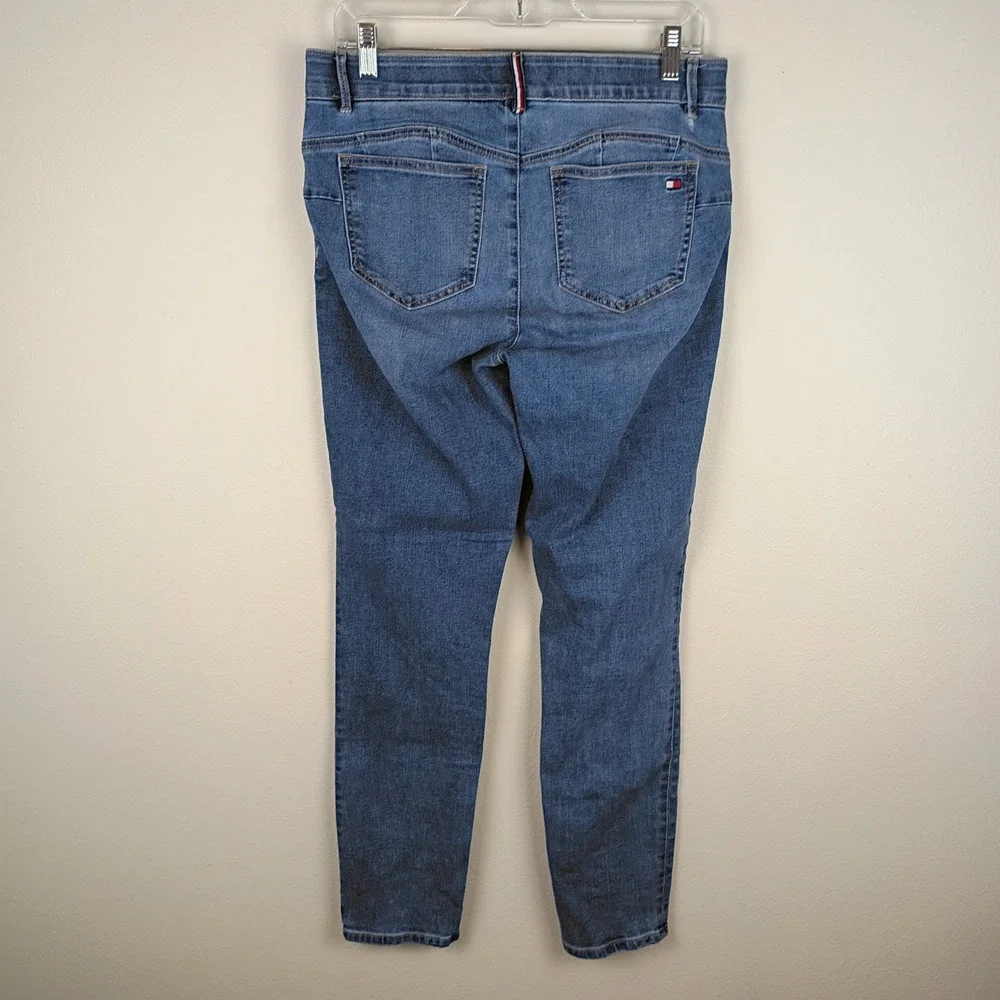 Tommy Hilfiger Womens High Rise Skinny Jeans Medium Wash Blue Size 10 Stretch